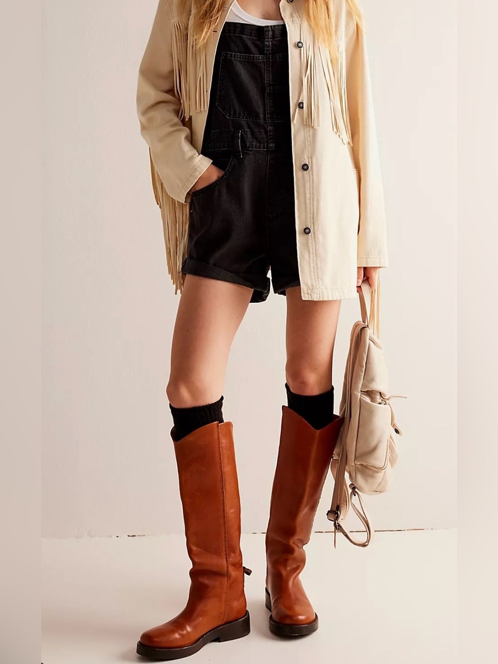 Free  People Ziggy Shortalls Black Denim NWT XS Ret $88 - Picture 3 of 9